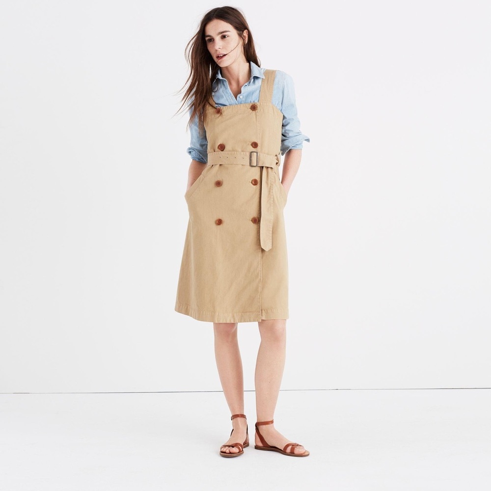 Madewell trench khaki dress / overalls